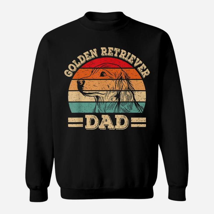 Mens Golden Retriever Dad Design Funny Dog Lover Retro Vintage Sweatshirt