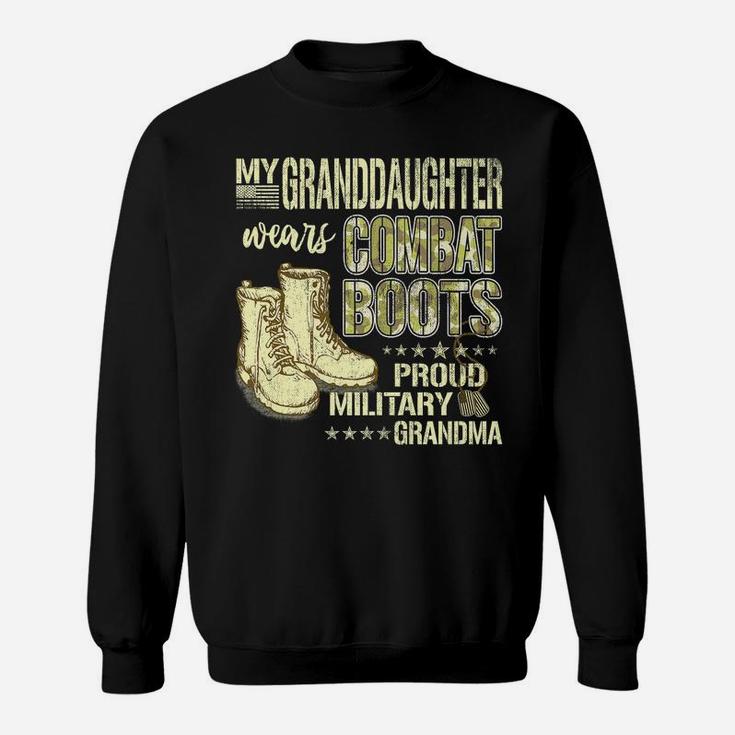Mens My Granddaughter Wears Combat Boots - Proud Military Grandma Sweatshirt