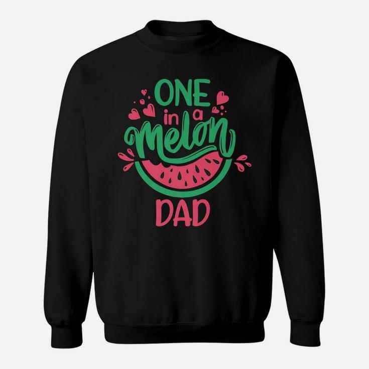 Mens One In A Melon Dad Summer Fruit Watermelon Theme Kid's Party Sweatshirt