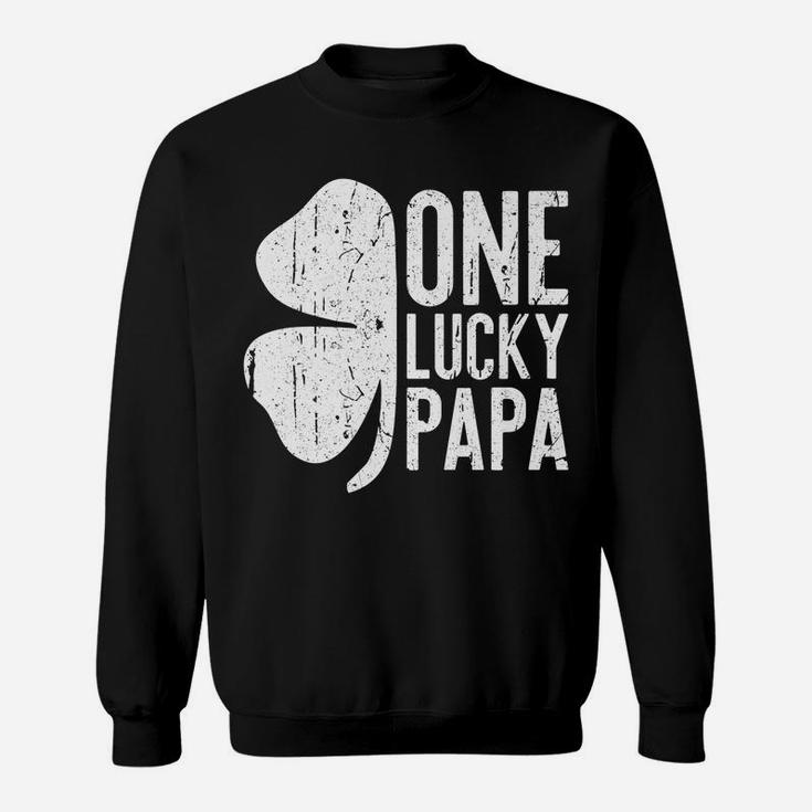 Mens One Lucky Papa  Vintage St Patrick Day Gift Sweatshirt