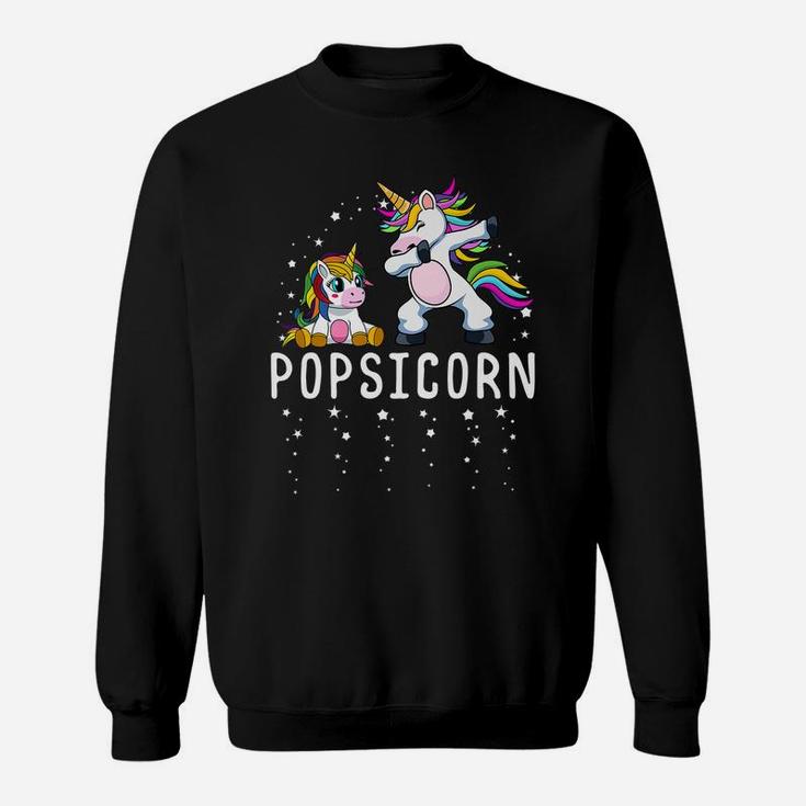 Mens Popsicorn Dabbing Unicorn Grandpa And Baby Birthday Party Sweatshirt