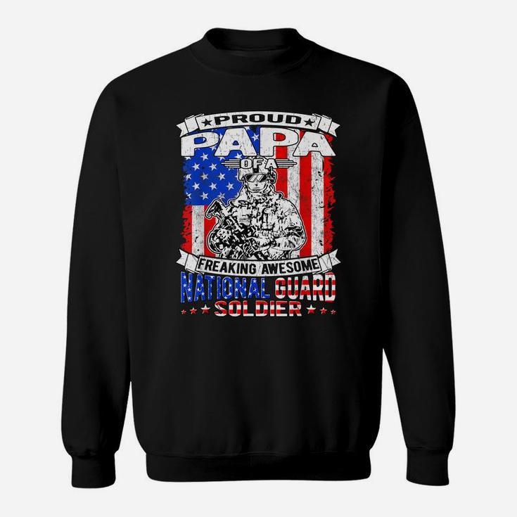 Mens Proud Papa Of A National Guard Soldier Army Grandfather Gift Sweatshirt