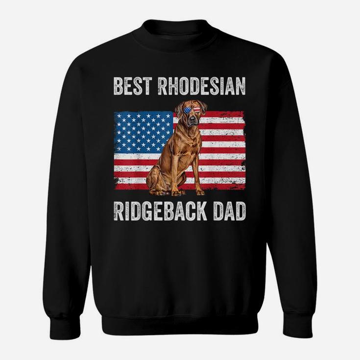 Mens Rhodesian Ridgeback Dad American Flag Dog Lover Owner Funny Sweatshirt