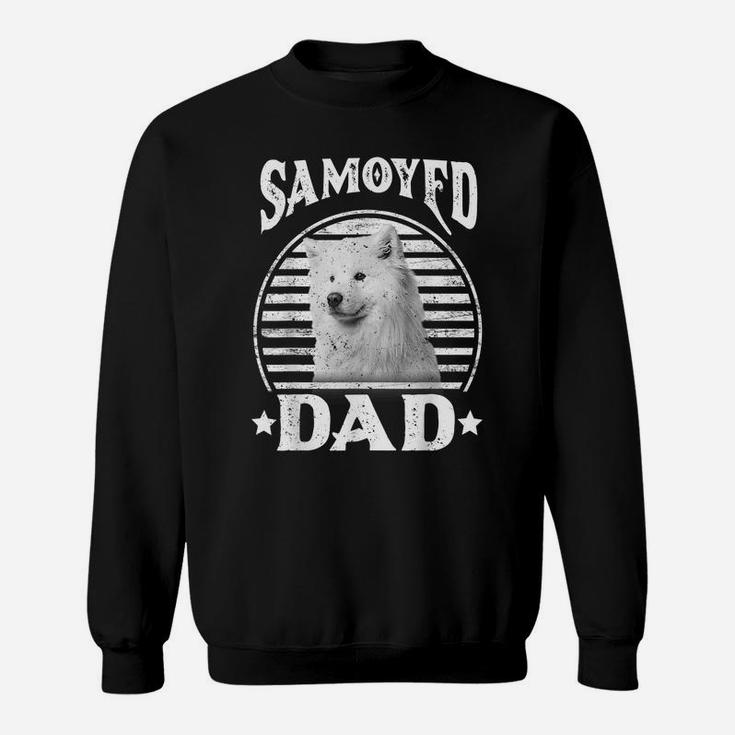 Mens Samoyed Dad Retro Happy Father's Day Sweatshirt