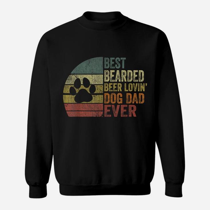 Mens Vintage Best Bearded Beer Lovin Dog Dad Dog Lover Owner Sweatshirt