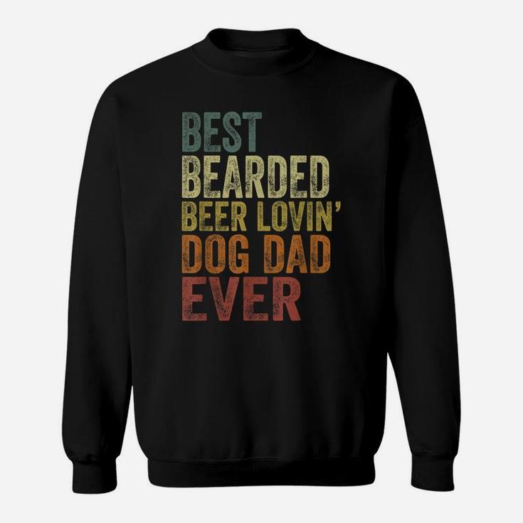 Mens Vintage Best Bearded Beer Lovin Dog Dad Pet Lover Owner Sweatshirt