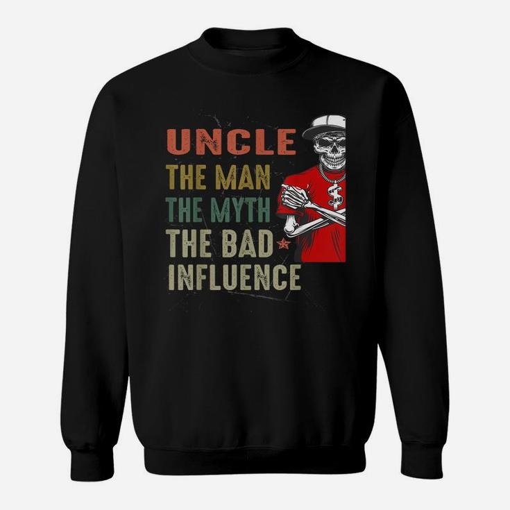 Mens Vintage Fun Uncle Man Myth Bad Influence Funny Sweatshirt