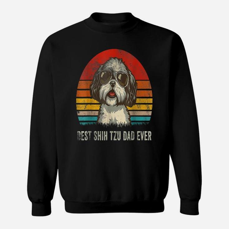 Mens World's Best Shih Tzu Dog Dad Ever Vintage Sweatshirt