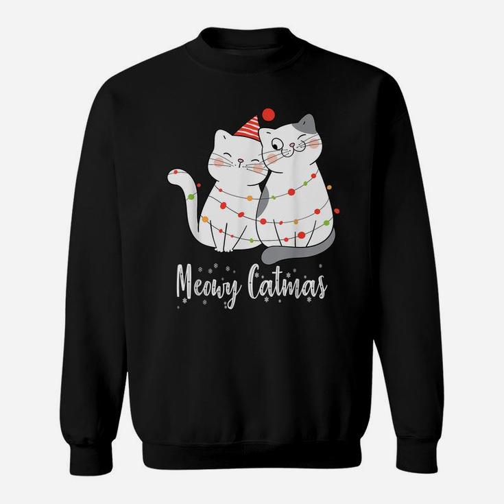 Merry Catmas Cats Christmas Couples Cat Lovers Xmas Sweatshirt