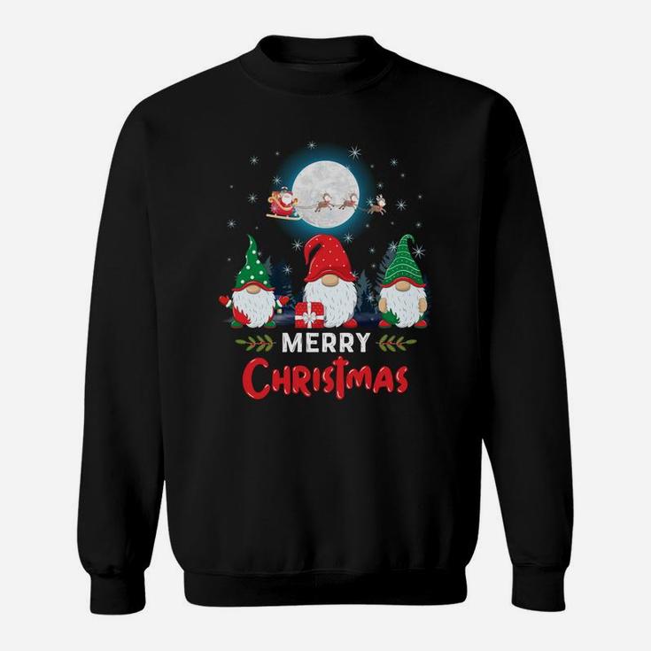 Merry Christmas Cute Gnomes Xmas Matching Pajama Santa Claus Sweatshirt Sweatshirt