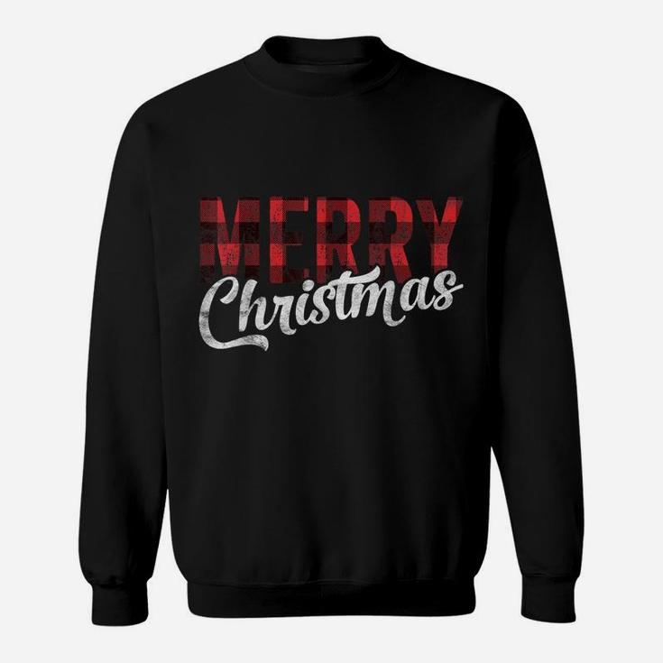 Merry Christmas Gift Funny Family Xmas Red Buffalo Plaid Sweatshirt