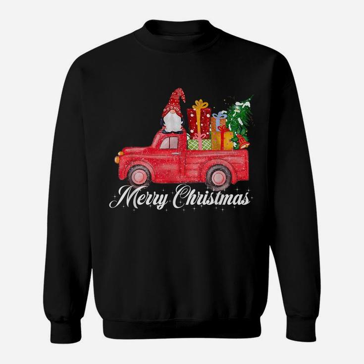 Merry Christmas Red Gnome Truck Funny Gifts Men Women Kids Sweatshirt