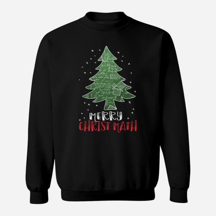 Merry Christmath Christmas Math Tree Geometry Fraction Jokes Sweatshirt Sweatshirt
