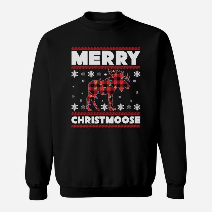 Merry Christmoose Sweatshirt Funny Moose Christmas Gifts Sweatshirt