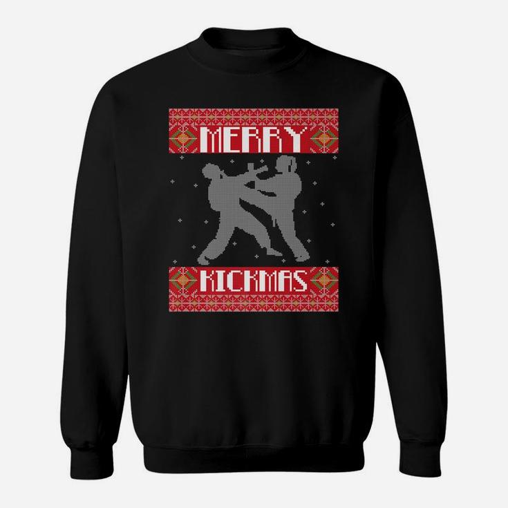 Merry Kickmas Karate Martial Arts Ugly Christmas Sweater Sweatshirt