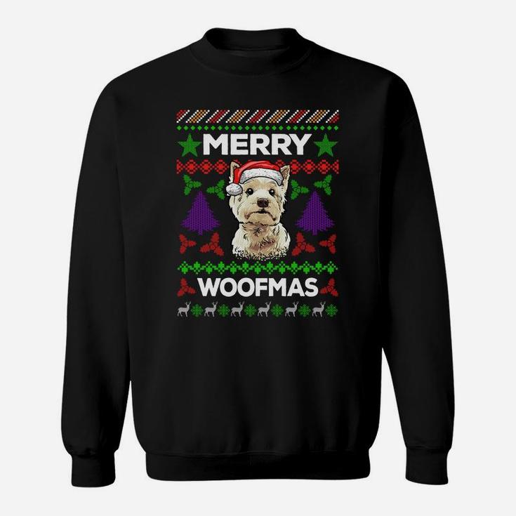 Merry Woofmas Ugly Sweater Christmas West Highland Terrier Sweatshirt Sweatshirt
