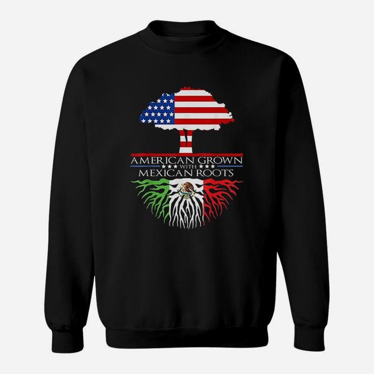 Mexican Roots American Grown Tree Flag Usa Mexico Sweatshirt