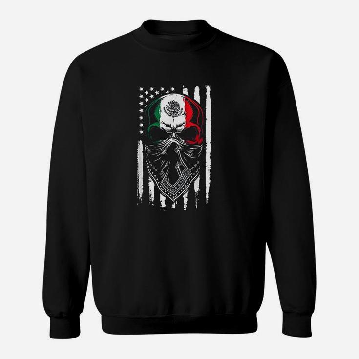 Mexican Skull 2021 American Mexican Flag Sweatshirt