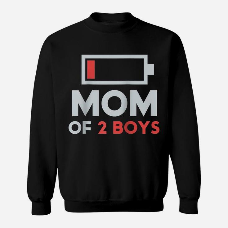 Mom Of 2 Boys Shirt Gift From Son Mothers Day Birthday Women Raglan Baseball Tee Sweatshirt
