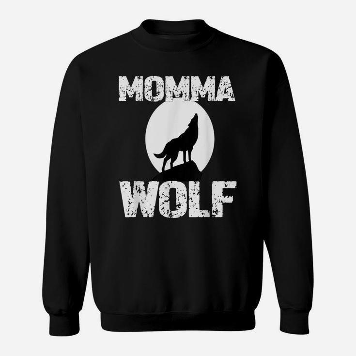 Momma Wolf Shirt Matching Family Tribe Wolves Moon Mom Mum Sweatshirt