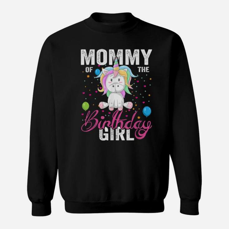 Mommy Of The Birthday Girl Cool Xmas Unicorn Sweatshirt