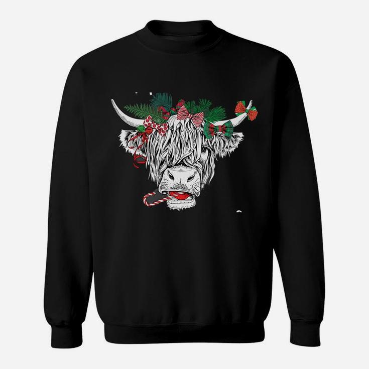 Mooey Christmas Cow Farmer Cowgirl Farm Girl Clothes Women Sweatshirt