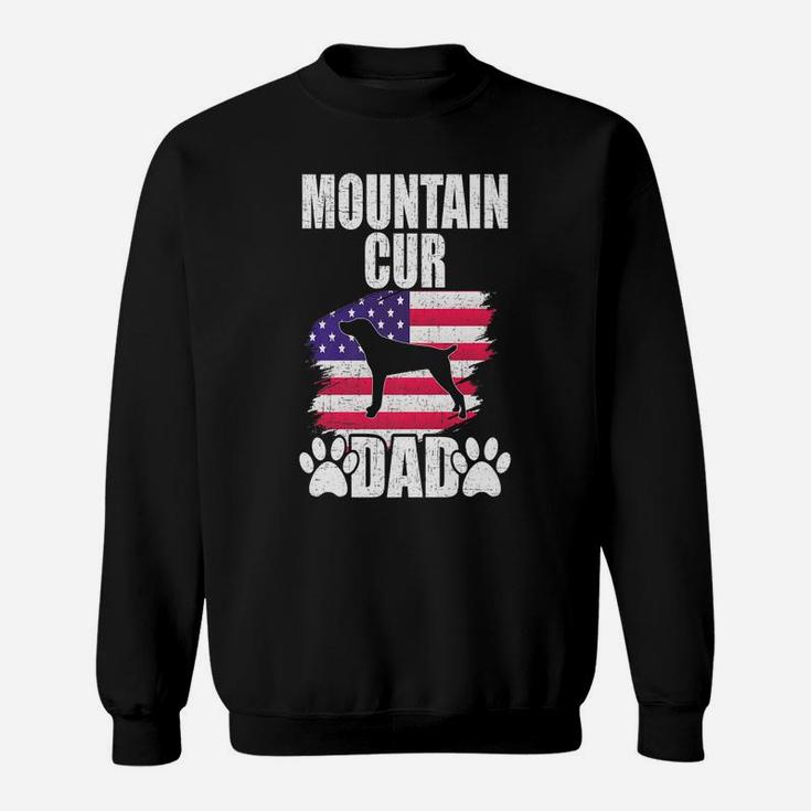 Mountain Cur Dad Dog Lover American Us Flag Sweatshirt