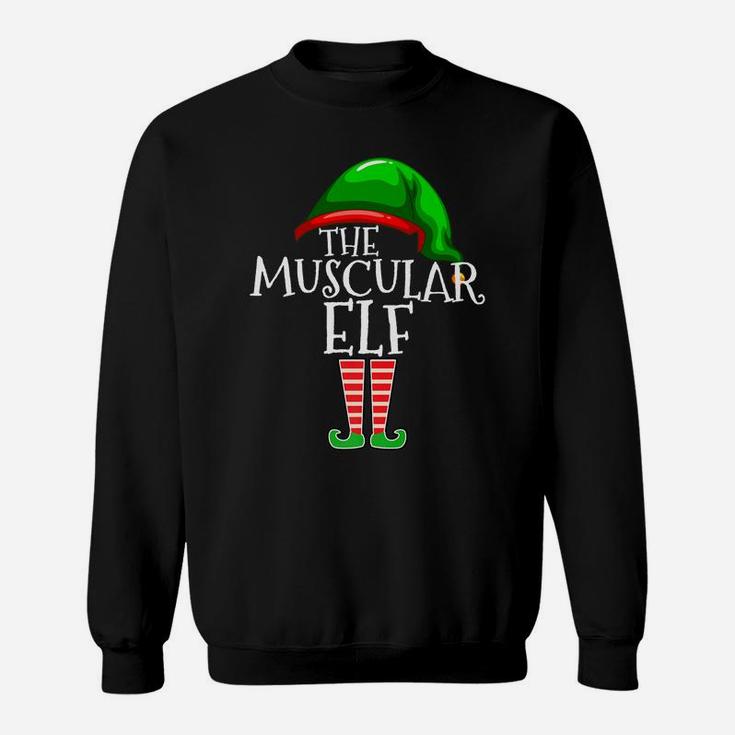 Muscular Elf Group Matching Family Christmas Gifts Workout Sweatshirt
