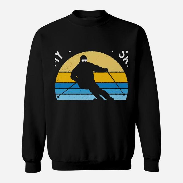 My Favorite Ski Buddies Call Me Dad Vintage Sunset Skiing Sweatshirt Sweatshirt