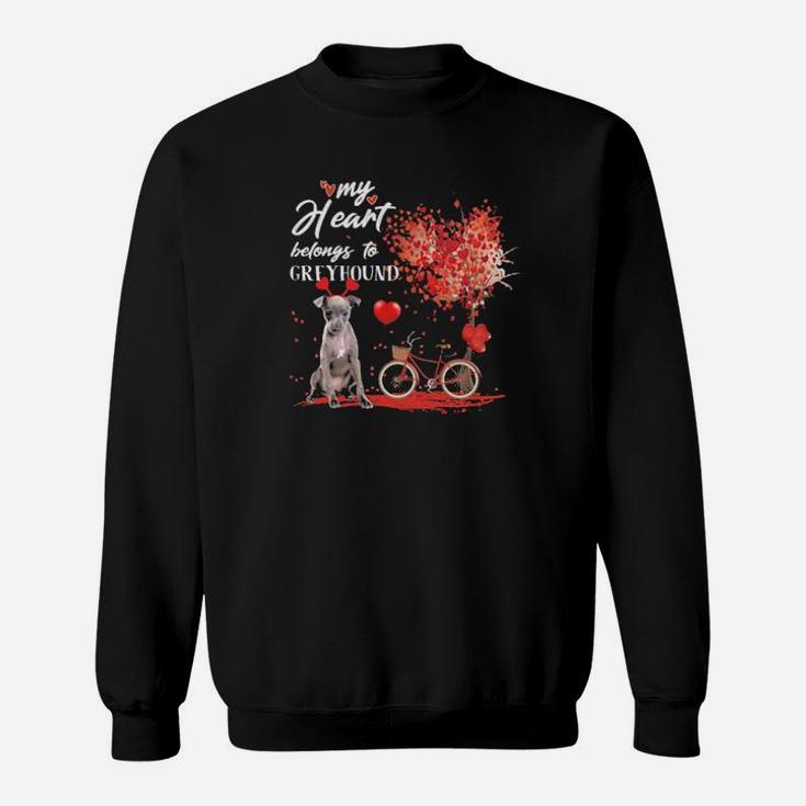 My Heart Belong To Greyhound Valentines Day Sweatshirt