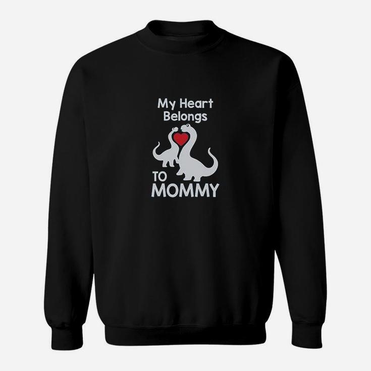 My Heart Belongs To Mommy Cute Trex Love Mothers Day Kids Sweatshirt
