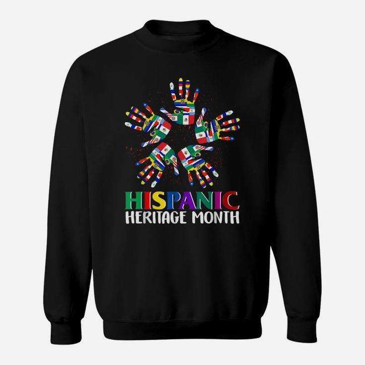 National Hispanic Heritage Month All Countries Flower Hands Sweatshirt