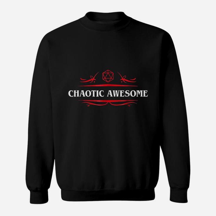 Nerdy Chaotic Awesome Alignment Polyhedral Dice Set Sweatshirt