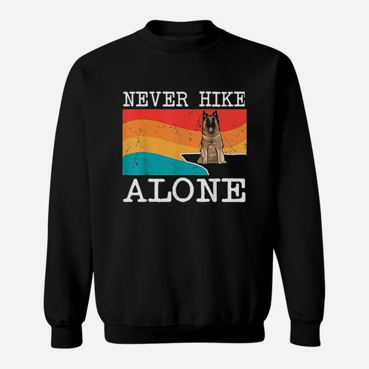 Never Hike Alone Belgian Tervuren Graphic Hiking Sweatshirt