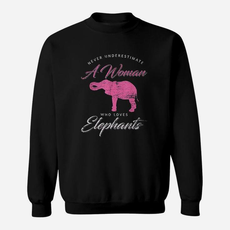 Never Underestimate A Woman Who Loves Elephants Sweatshirt