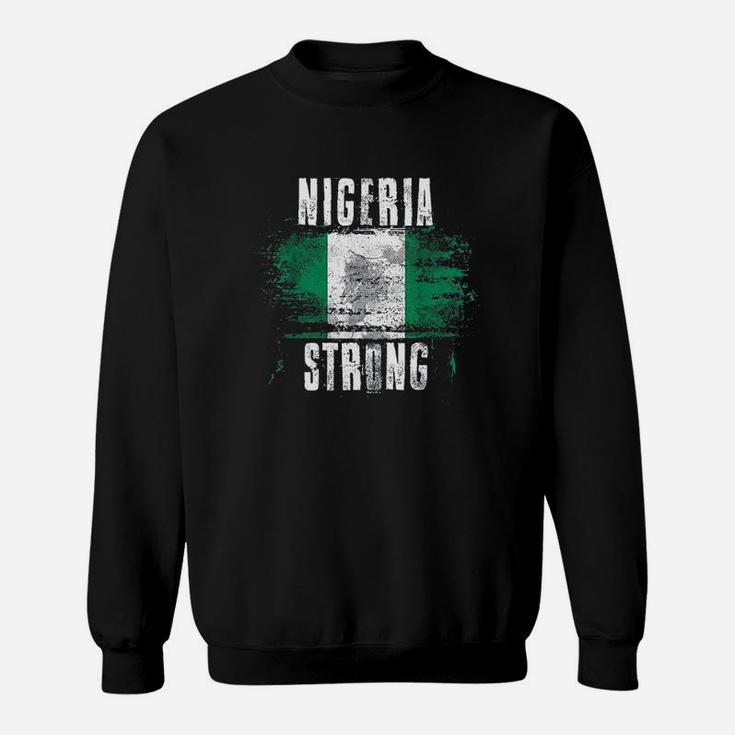 Nigeria Strong Distressed Flag  Nigerian Pride Sweatshirt