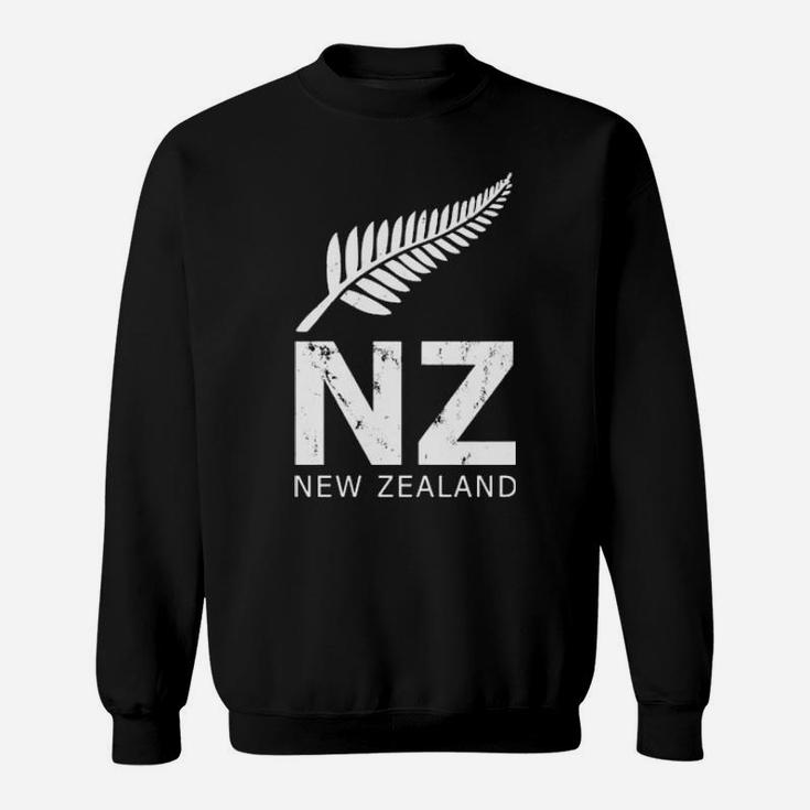 Nz Rugby Jersey New Zealand Fern Ab Fan White Distressed Sweatshirt