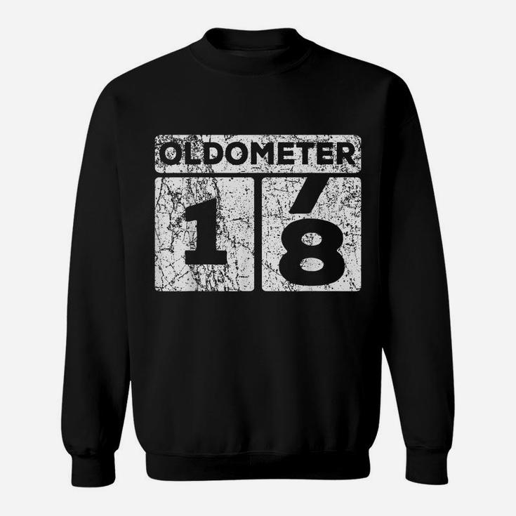 Oldometer 17-18 Car Odometer Funny 18Th Birthday Sweatshirt