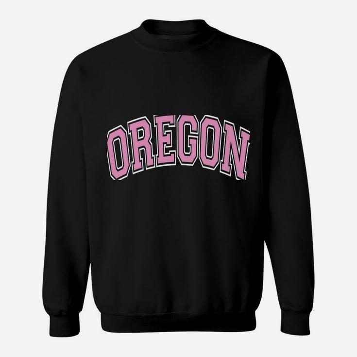 Oregon Varsity Style Pink Text Sweatshirt