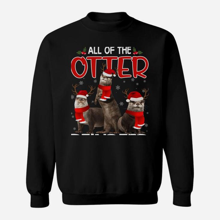 Otters Reindeer Deer Antler Funny Christmas Santa Hat Xmas Sweatshirt Sweatshirt