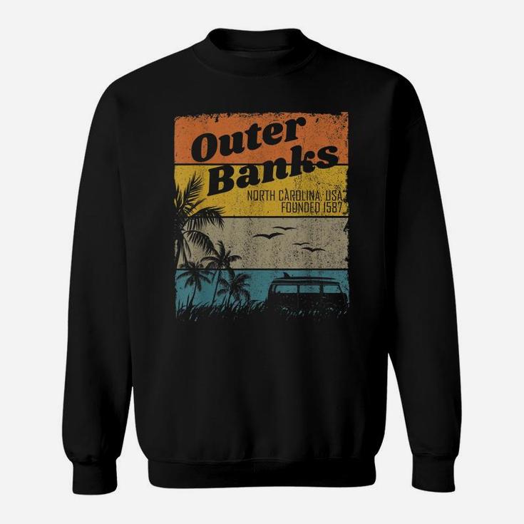Outer Banks Nc Retro Beach Surfing Pogue Life Outer Banks Sweatshirt