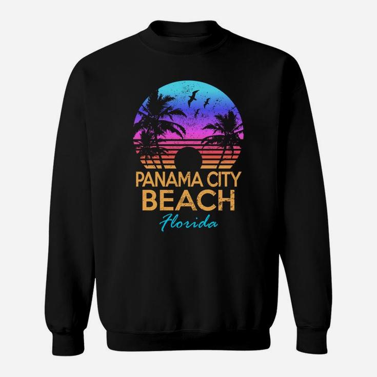 Panama City Beach Florida Retro Sunset Summer Vibe Aesthetic Sweatshirt