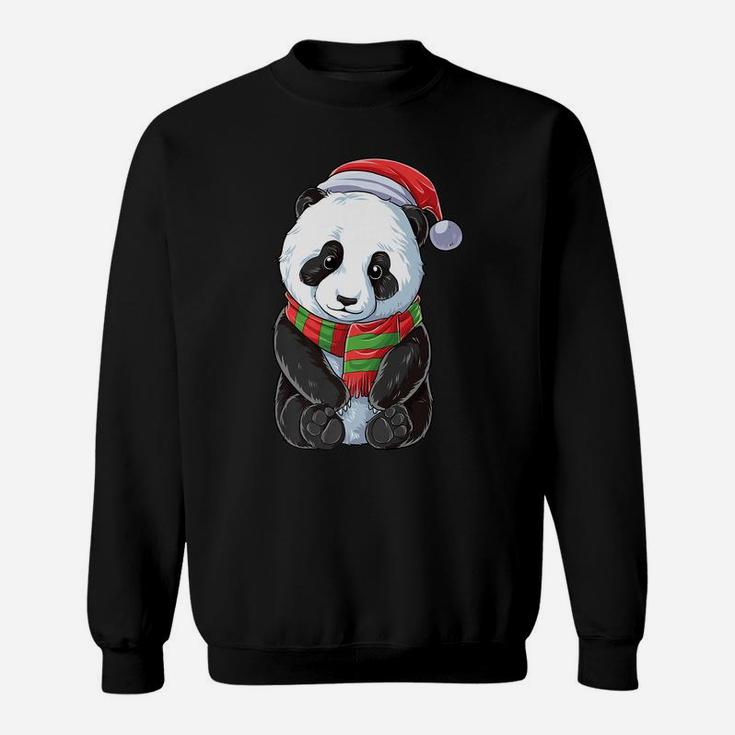 Panda Christmas Santa Hat Funny Xmas Gifts Boys Girls Bear Sweatshirt