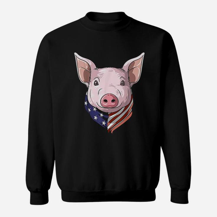 Patriotic Pig American 4Th Of July Pig Usa American Flag Sweatshirt