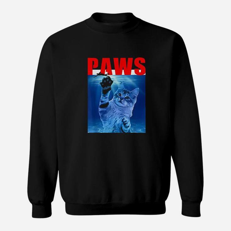 Paws Funny Cat Arody For Shark And Cat Lovers Sweatshirt