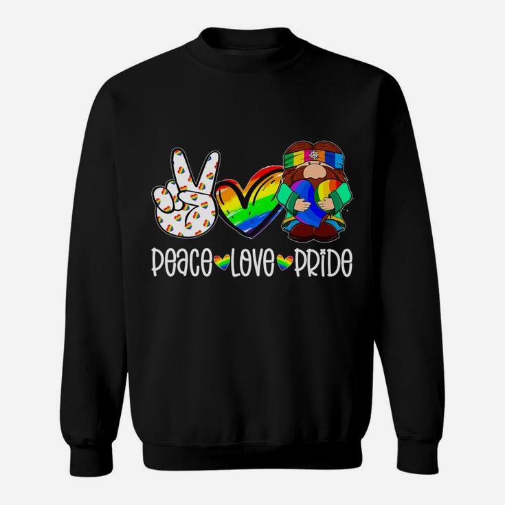Peace Love Gay Pride Hippie Gnome Rainbow Lgbt Sweatshirt