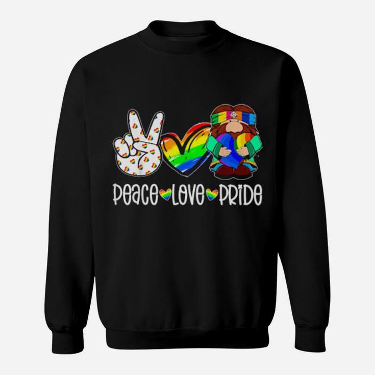 Peace Love Gay Pride Hippie Gnome Rainbow Lgbt Sweatshirt
