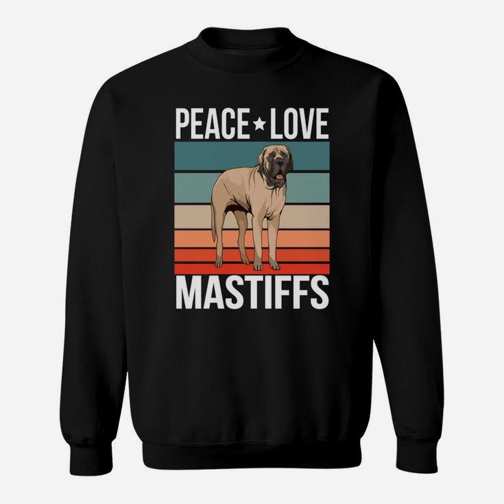 Peace Love Mastiffs Quote Retro Dog Owner Vintage Sweatshirt