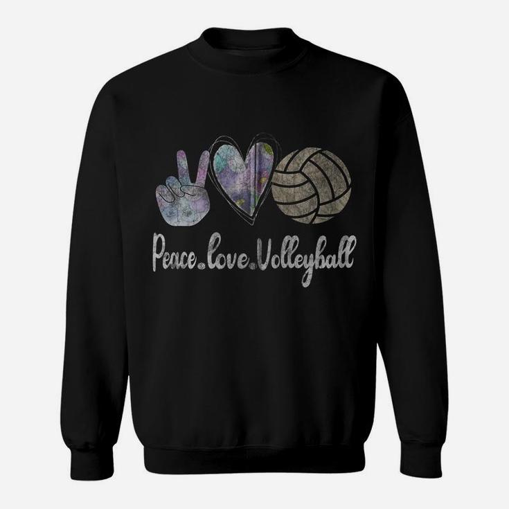 Peace Love Volleyball Cute Design For Women Teen Girls Zip Hoodie Sweatshirt