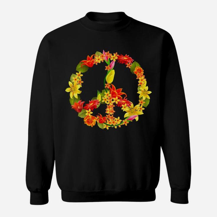 Peace Sign Flowers | Cool Ladies Flower Signage T-Shirt Gift Sweatshirt